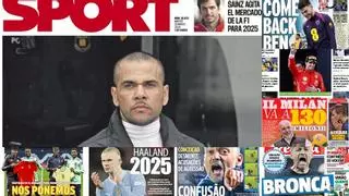 La libertad de Alves, el partido por el racismo, la 'bronca' de Conceição en España y las opciones de Sainz fuera de Ferrari, en las portadas de hoy