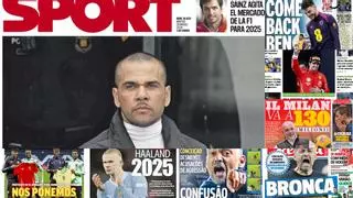 La libertad de Alves, el partido por el racismo, el 'lío' de Conceição en España y las opciones de Sainz fuera de Ferrari, en las portadas de hoy