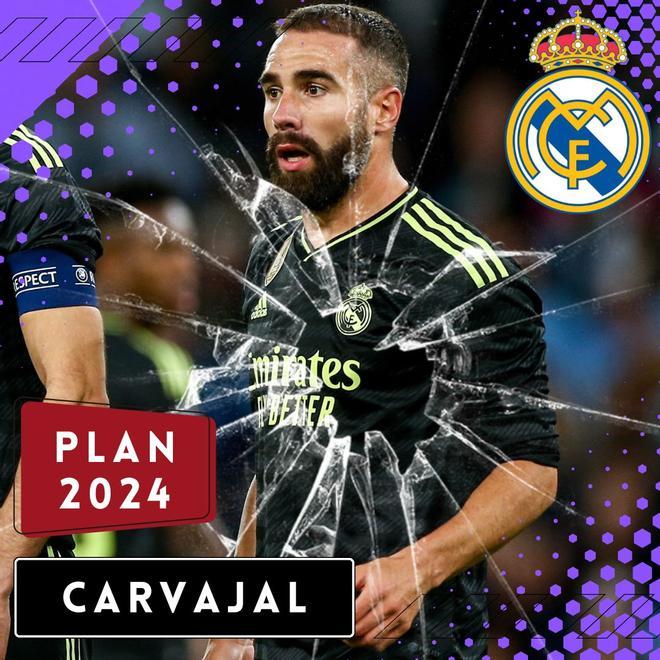 Carvajal, que cumplirá 32 el próximo enero, podría ser uno de los que también finalizaría su ciclo en el Real Madrid en 2024. Es posible que el lateral cumpla la totalidad de su contrato (2025).