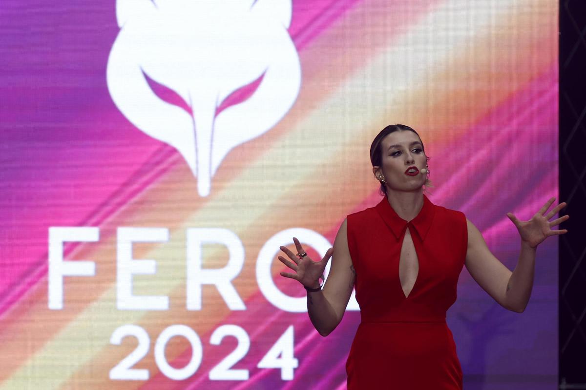 La humorista y presentadora Eva Soriano, durante la gala.