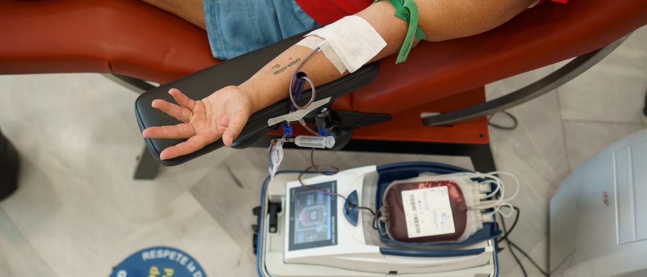 Un punto de donación de sangre.