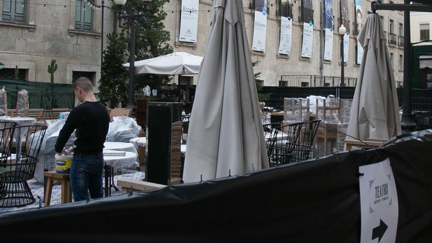 La terraza que fue desmentada estaba junto al Teatro Principal