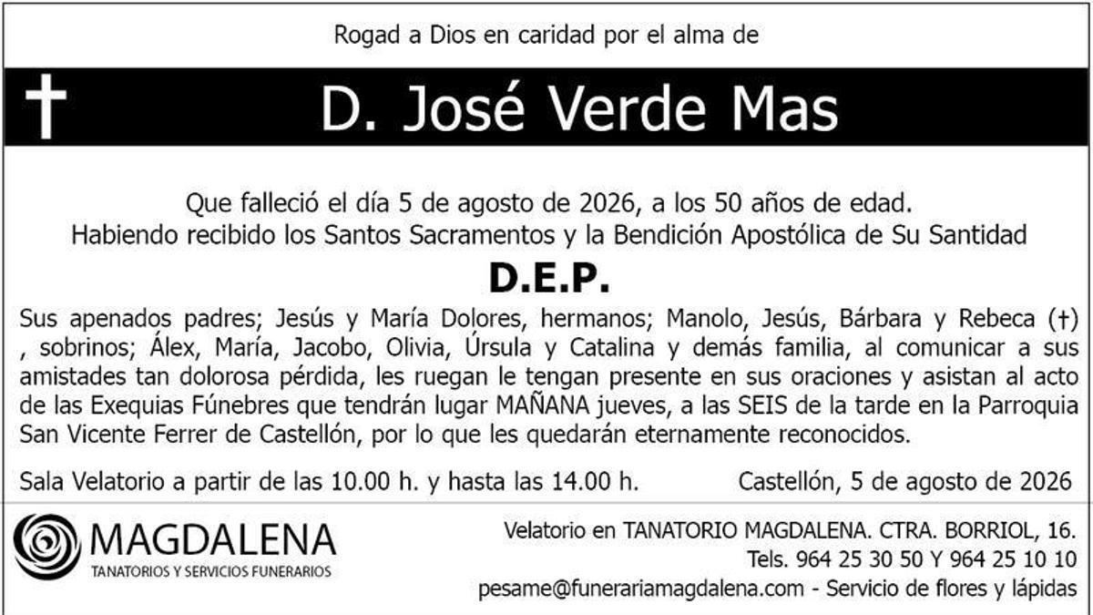 D. José Verde Mas