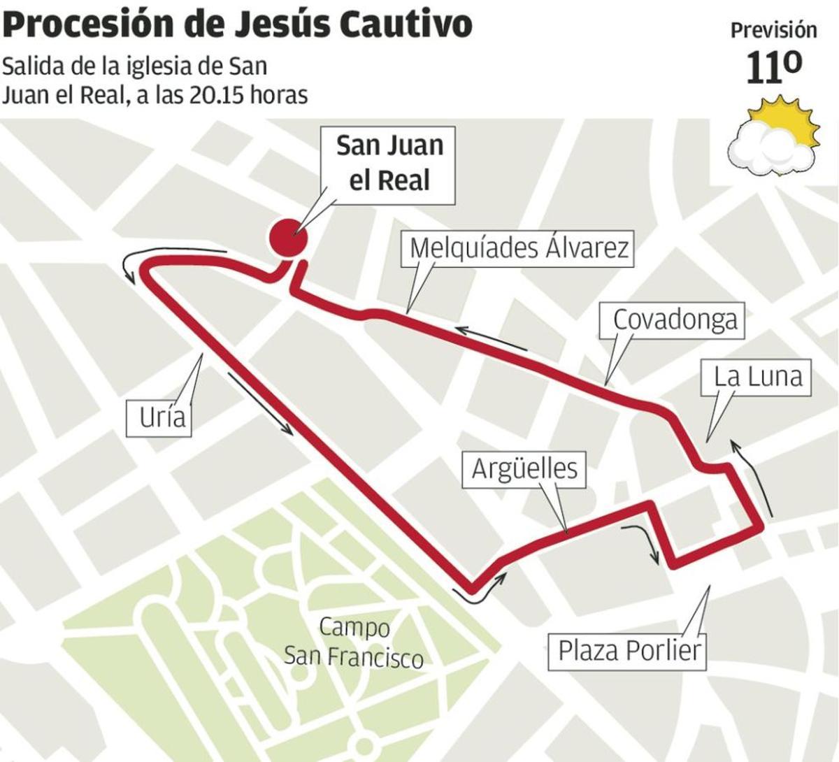 La Madrugá procesionará por el Antiguo y el Cautivo por el centro