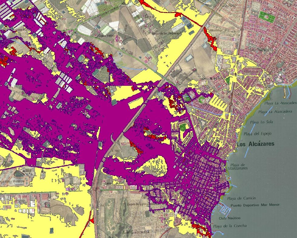 Zonas inundables de Los Alcázares