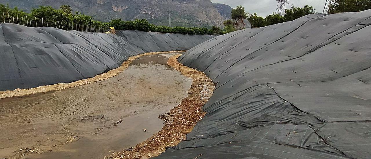 Trabajos de eliminación de cañas en el río Vaca a su paso por Tavernes. | T.Á.C.