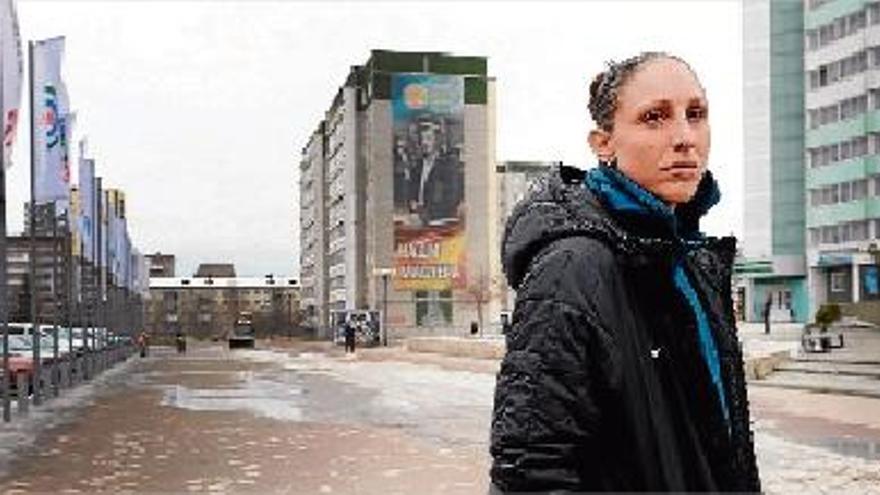 Diana Taurasi, en una imatge als carrers d&#039;Ekaterinburg.