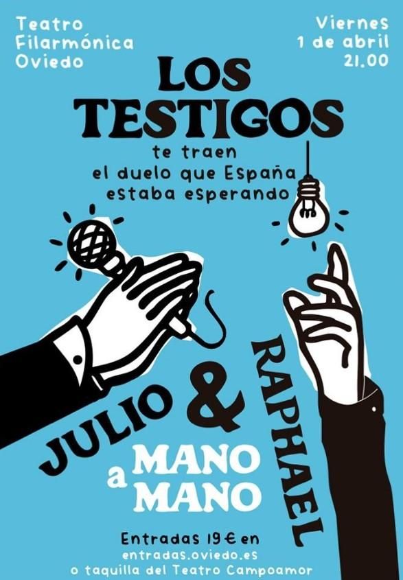 Cartel del concierto de "Los Testigos" de Julio Iglesias vs. Raphael