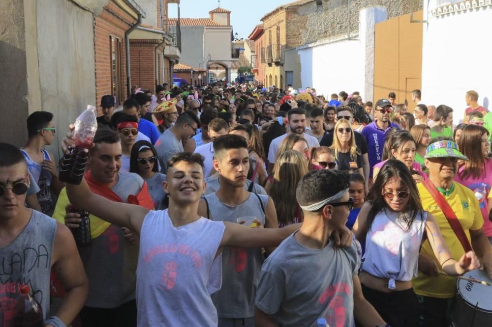 Desfile de peñas en Moraleja del Vino.