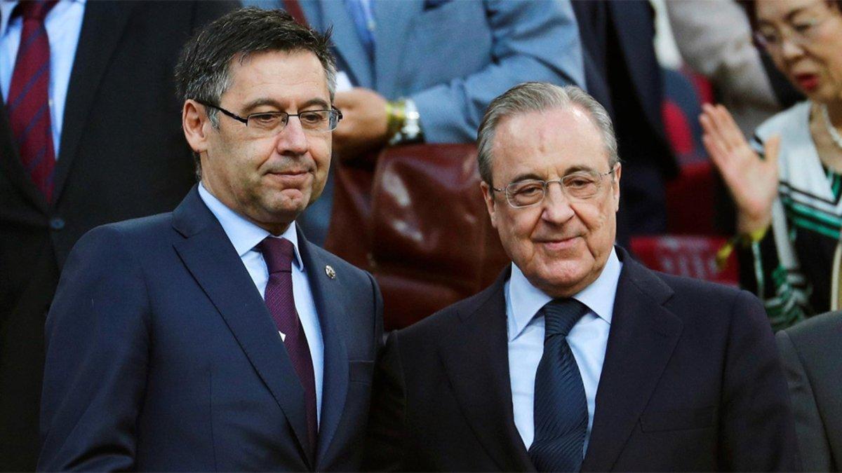 Josep Maria Bartomeu, presidente del FC Barcelona, y Florentino Pérez, presidente del Real Madrid