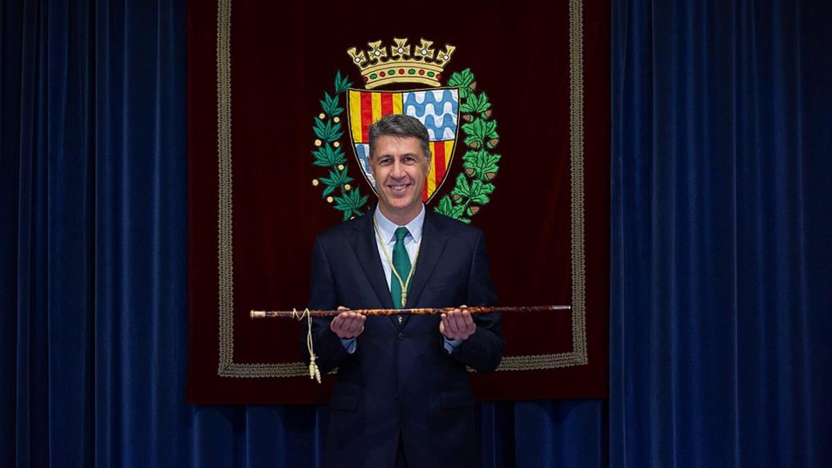Xavier García Albiol, durante su toma posesión como alcalde de Badalona, este martes 12 de mayo