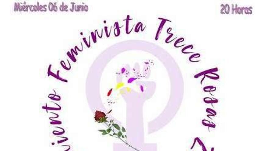 Cartel de presentación del Movimiento Feminista Trece Rosas Zamora.