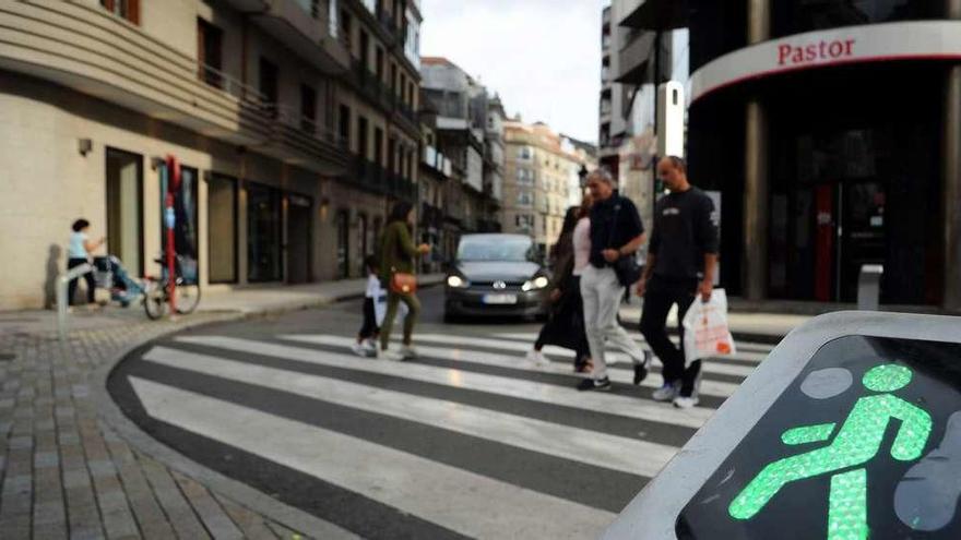 Zona de la plaza de Galicia y calle Padre Feijóo afectadas por el proyecto de peatonalización. // Iñaki Abella