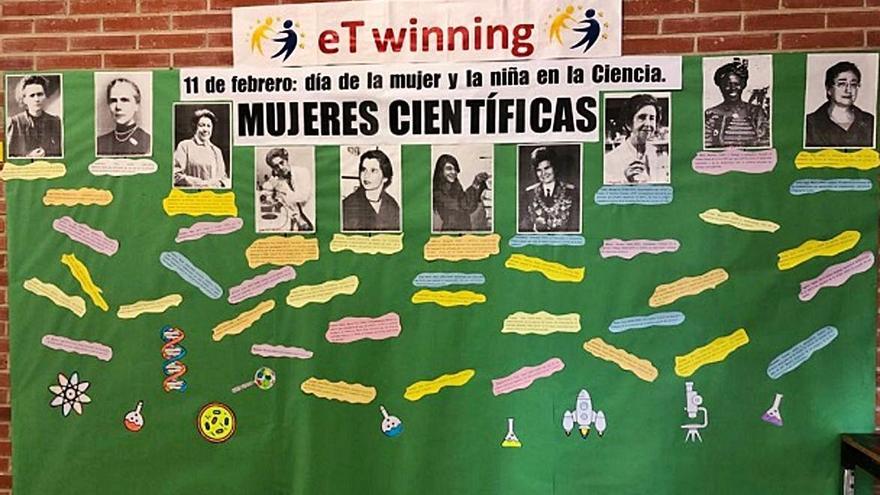 El CEIP Juan XXIII ha comenzado su proyecto eTwinning ‘La Ciencia en femenino’ y el CEIP Federico de Arce ha elaborado un mural sobre mujeres científicas.