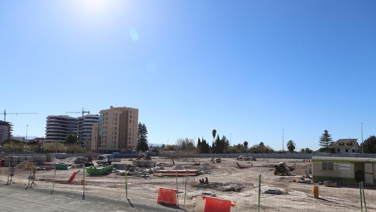 Estado de los trabajos de urbanización del Camino Marín.