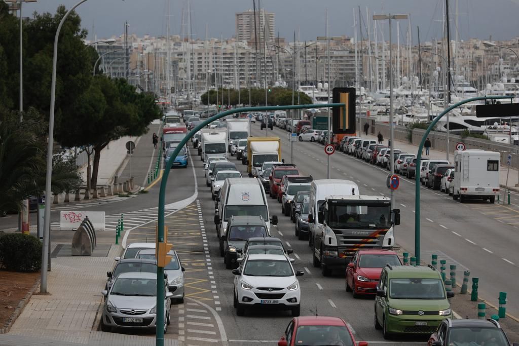 Protesta de transportistas en Palma