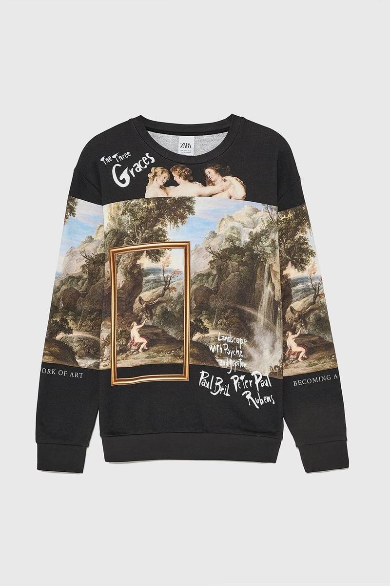 Sudadera con meme 'Becoming a work of Art' de Zara MAN. (Precio: 35, 95 euros)