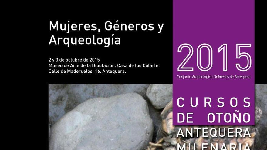 Cartel de los cursos de otoño en Antequera.