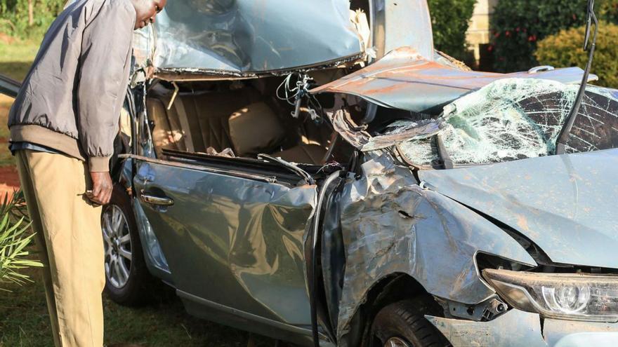 Así quedó el coche tras el fatídico accidente que le costó la vida a Kiptum y a su entrenador