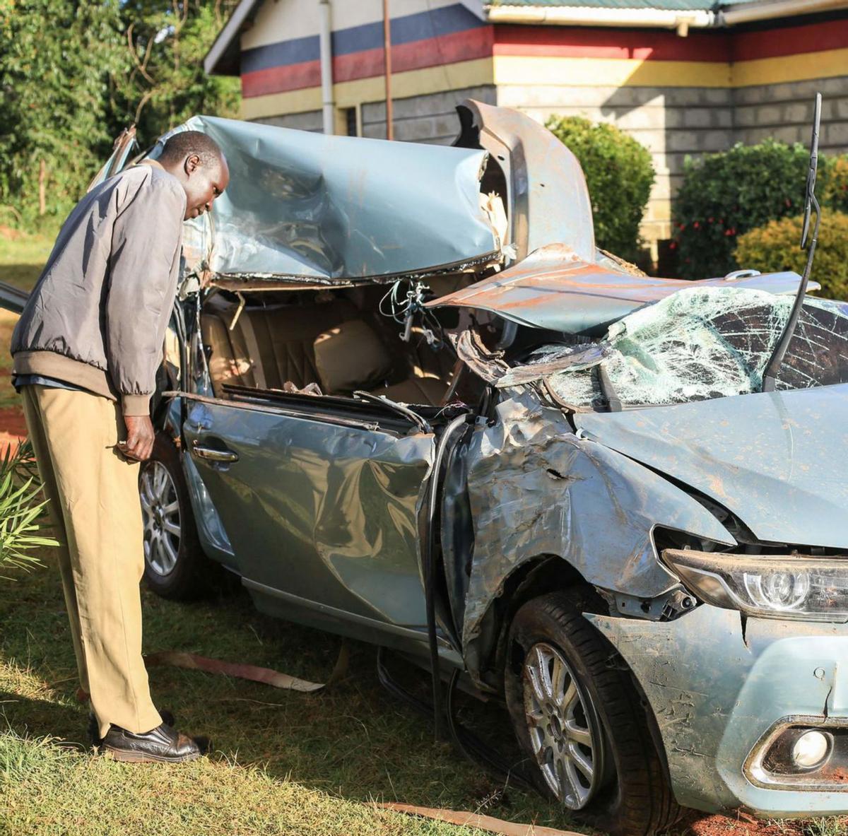 Así quedó el coche tras el fatídico accidente que le costó la vida a Kiptum y a su entrenador