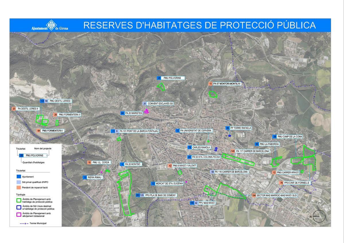 Els catorze solars reservats per construir habitatge.