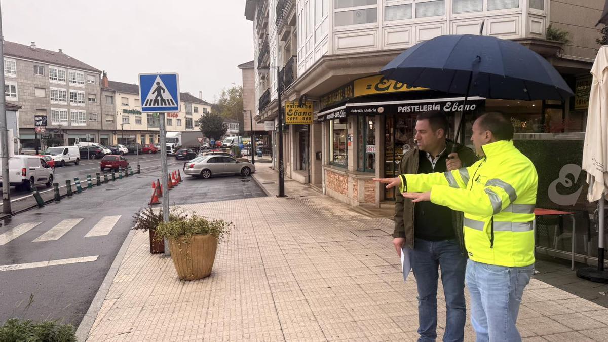 Entorno del carril de servicio en Sigüeiro donde están ejecutando obras de acondicionamiento