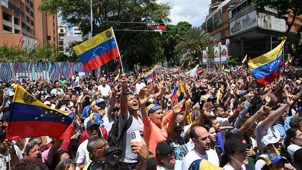 Protestas en las calles de Caracas el pasado 3 de agosto contra la victoria electoral proclamada por Maduro.