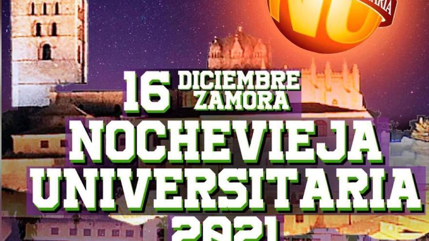 Cartel promocional de la Nochevieja Universitaria de Zamora.