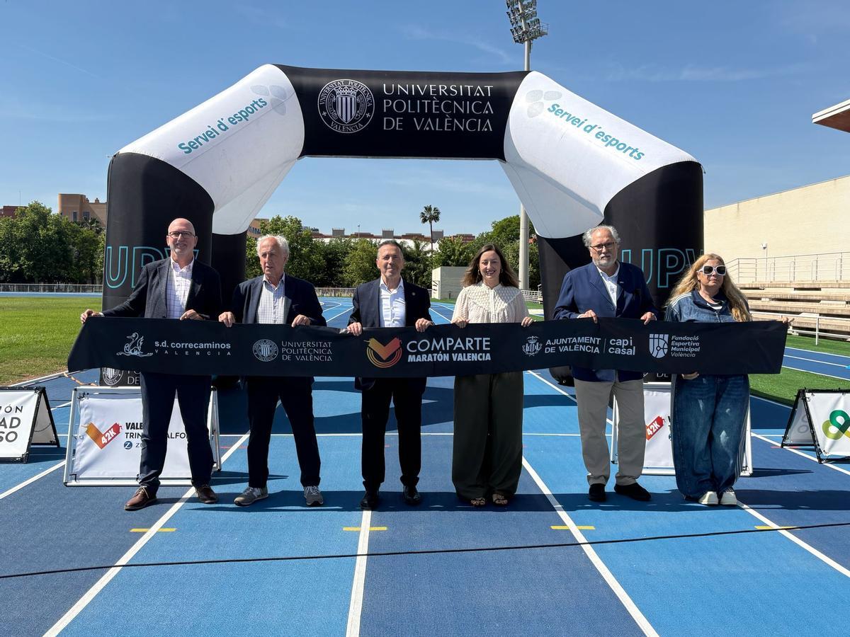 Acto de inauguración de la nueva pista de atletismo en la Universidad Politécnica de Valencia.