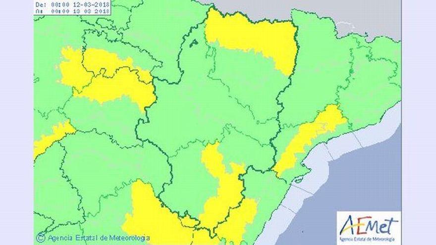 Alerta amarilla por viento en varias zonas de Aragón y por aludes en el Pirineo