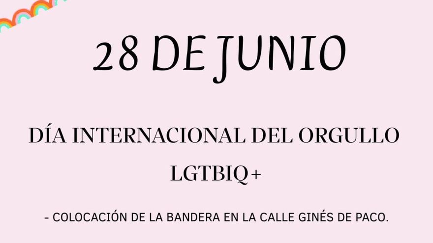 Cehegín organiza diversas actividades para conmemorar el Día del Orgullo LGTBIQ+