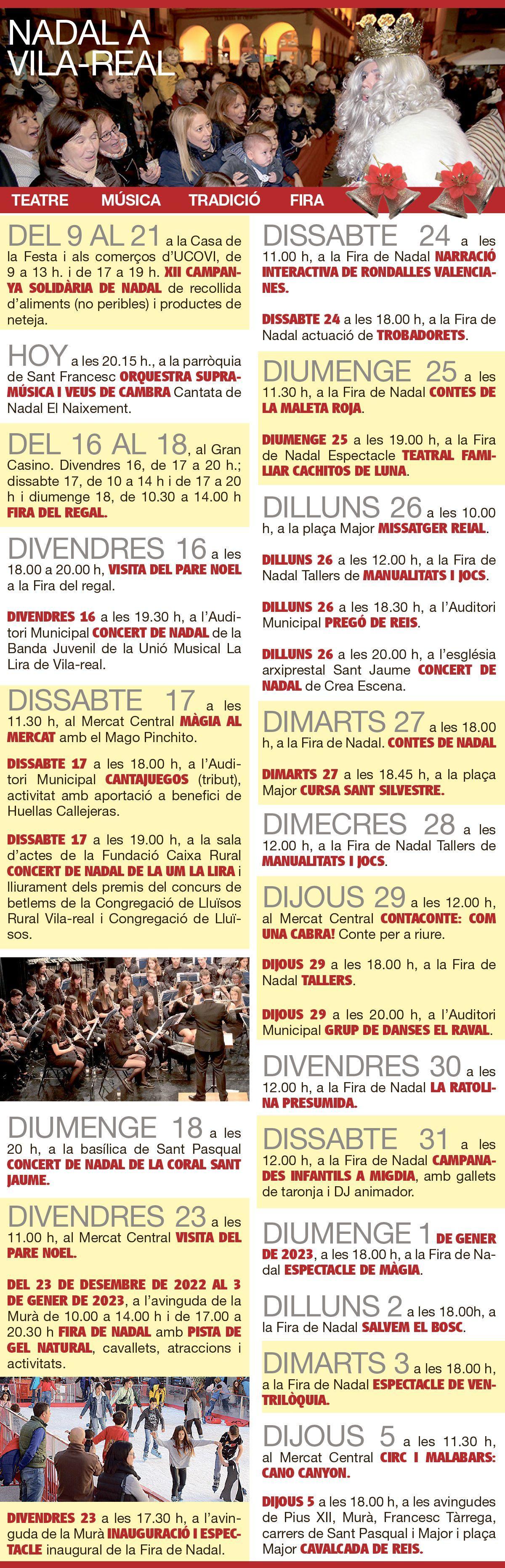 Esta es la agenda de actividades navideñas en Vila-real.