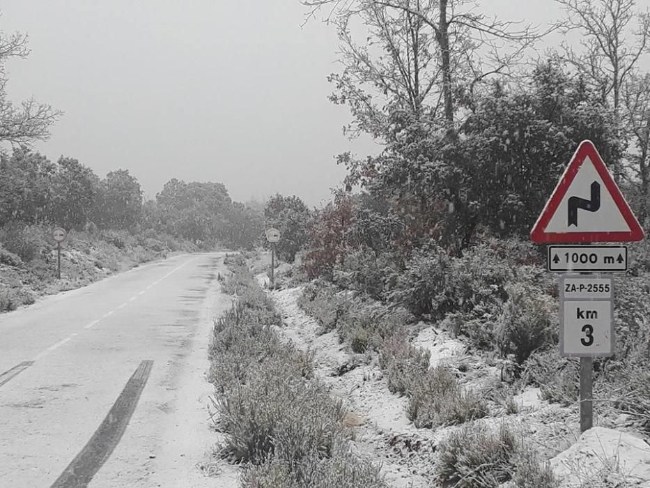 Nevada en las carreteras de Zamora