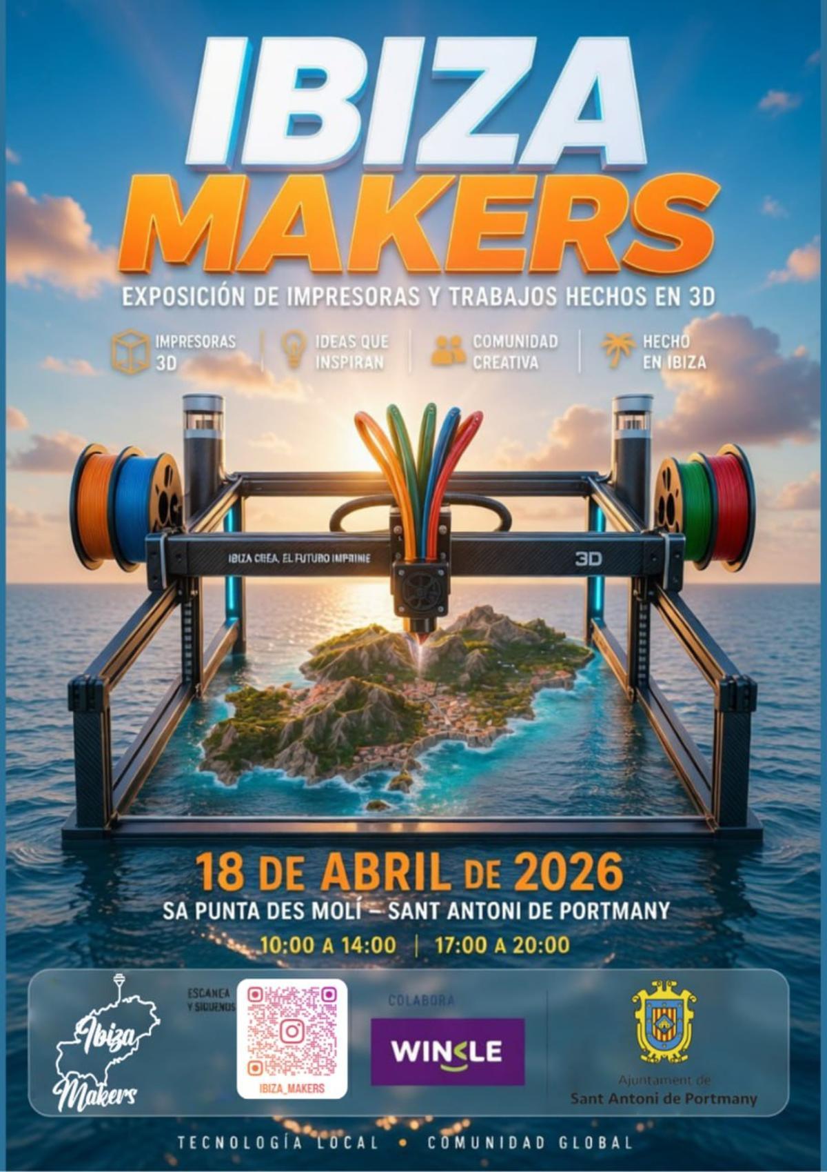 Cartel de la presentación de Ibiza Makers Sa Punta des Molí.