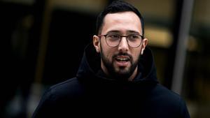 Spanish rapper Jose Miguel Arenas Beltran  better known as Valtonyc  speaks to journalists about his extradition case on November 26  2019  in Brussels  - Josep Miquel Arenas seeked asylum in Belgium after he was accused of glorifying the Basque separatist group ETA  insulting the Crown in Spain  and threats in his songs  and sentenced to three and a half year in prison by Spanish justice  (Photo by Kenzo TRIBOUILLARD   AFP)