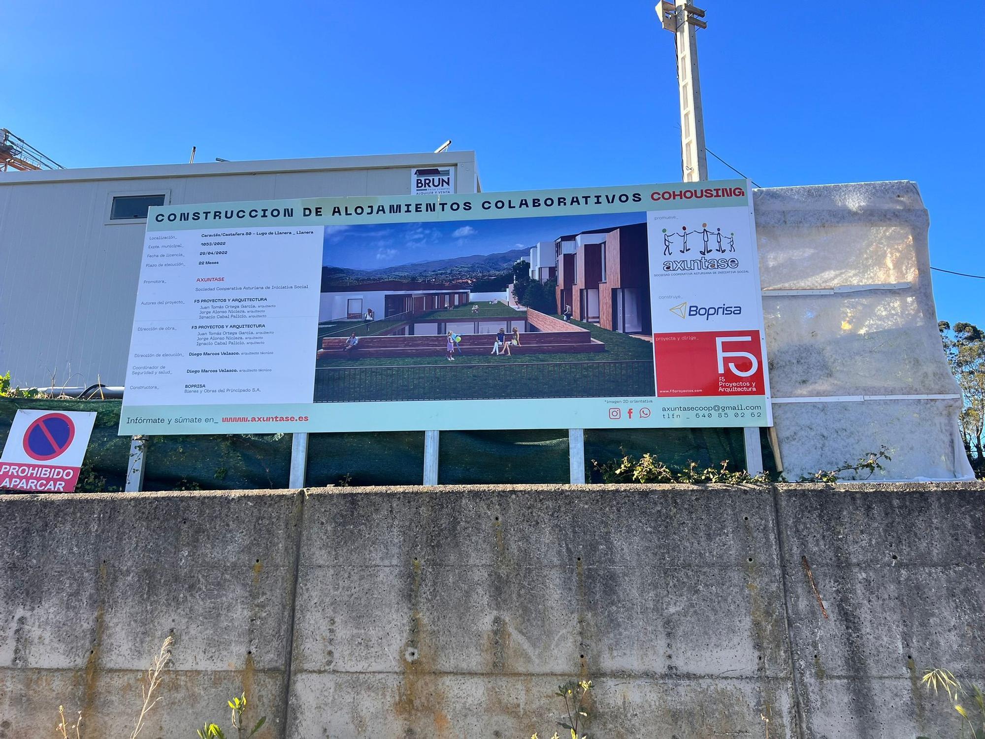 Este es el estado en el que se encuentran las obras del cohousing de Axuntase en Llanera