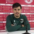 Abde Damar, jugador del Zamora CF, en rueda de prensa.
