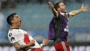 River festeja la clasficación a la final de la Copa Libertadores.