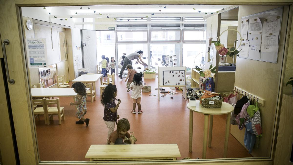 Ambiente en una escuela infantil municipal de Barcelona en mayo de 2022.