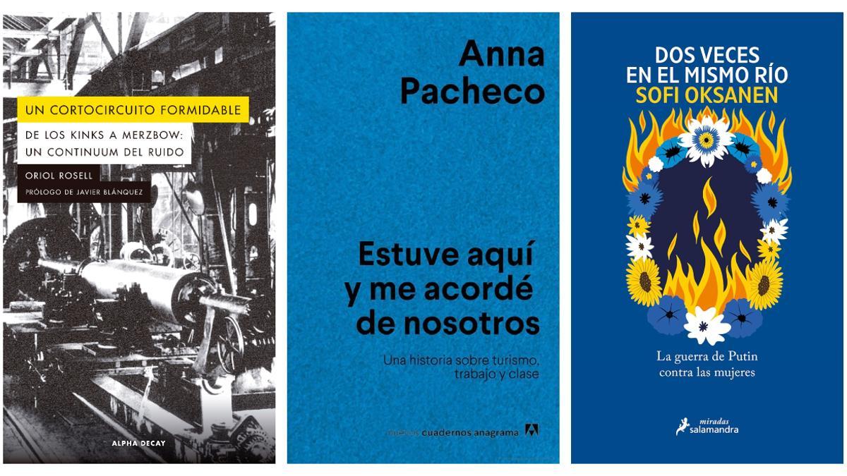 Cubiertas de 'Un cortocircuito formidable', 'Estuve aquí y me acordé de nosotros' y 'Dos veces en el mismo río'