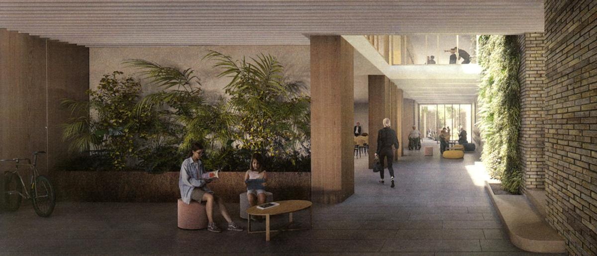 Infografía de la planta baja del futuro edificio.