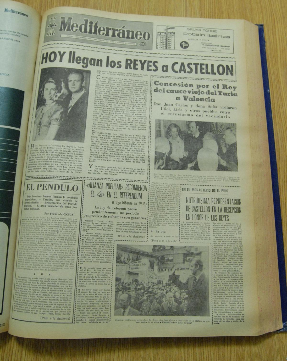 Así contó Mediterráneo la visita de los Reyes en 1976 a Castelló.