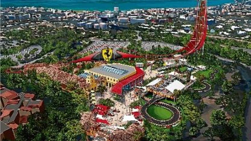 Recreació virtual del futur &quot;Ferrari Land&quot; al parc temàtic de Port Aventura.