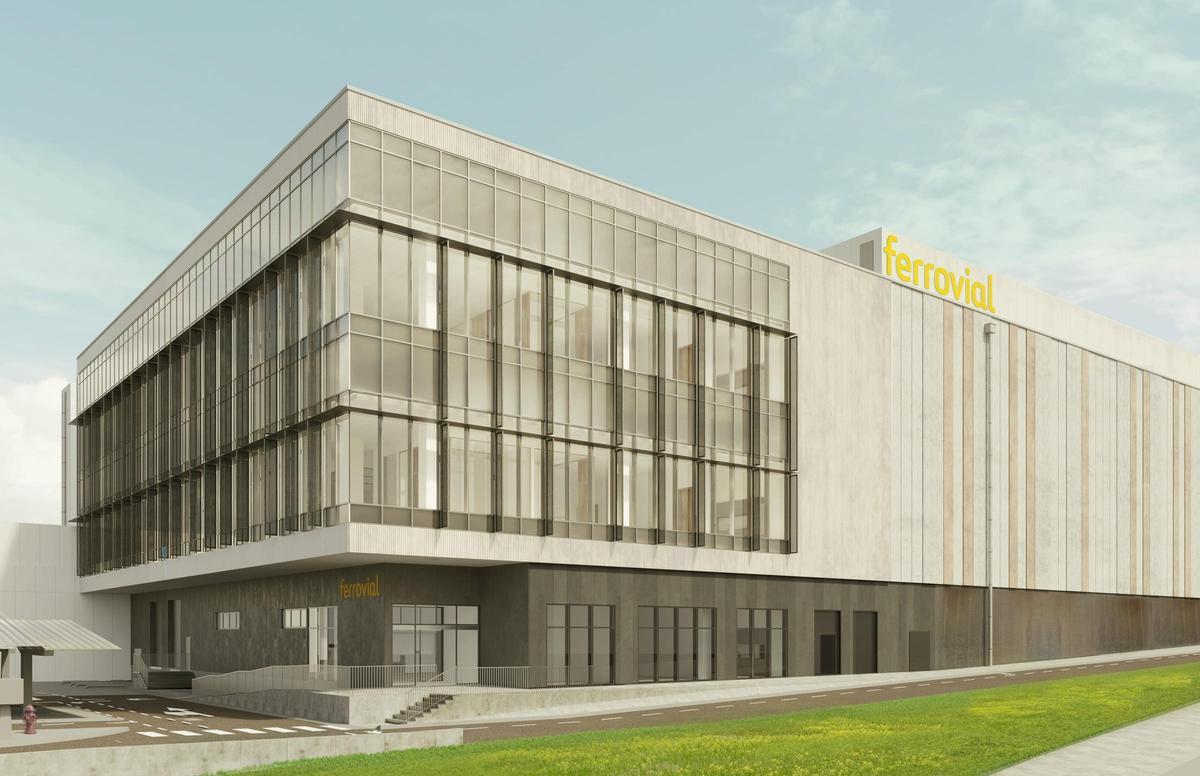 Recreación del aspecto que tendrá la futura instalación de Ferrovial en Alcobendas.