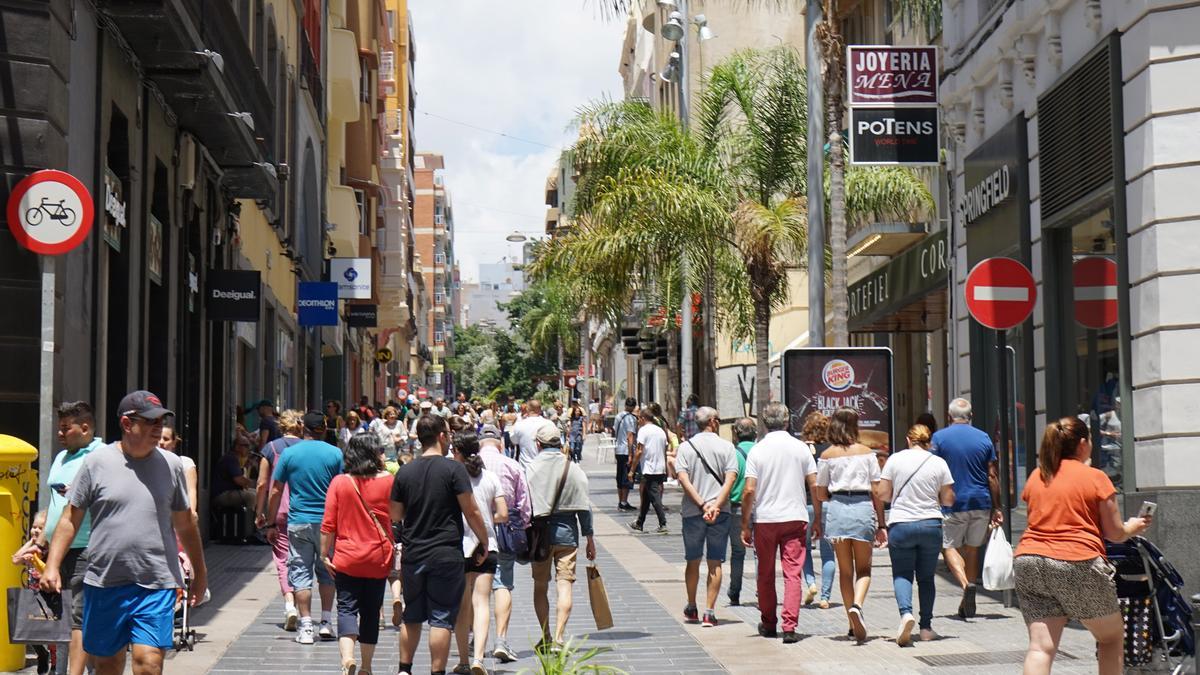 Zona comercial de la calle Castillo, en Santa Cruz de Tenerife