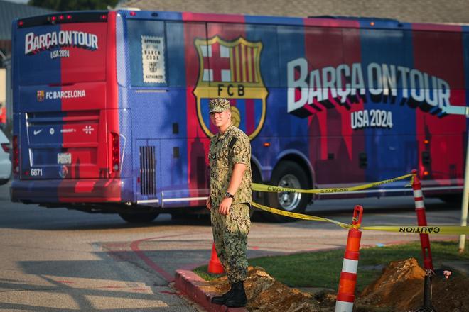 Así ha sido el entrenamiento del Barça en la Base Naval de la Marina de Annapolis para preparar el clásico