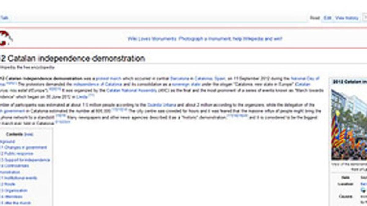 Imagen del artículo de la Wikipedia dedicado a la marcha independentista.