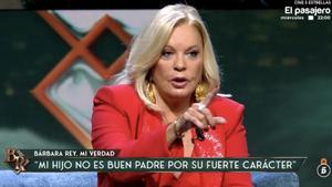 Bárbara Rey, en su entrevista en el plató de Telecinco.