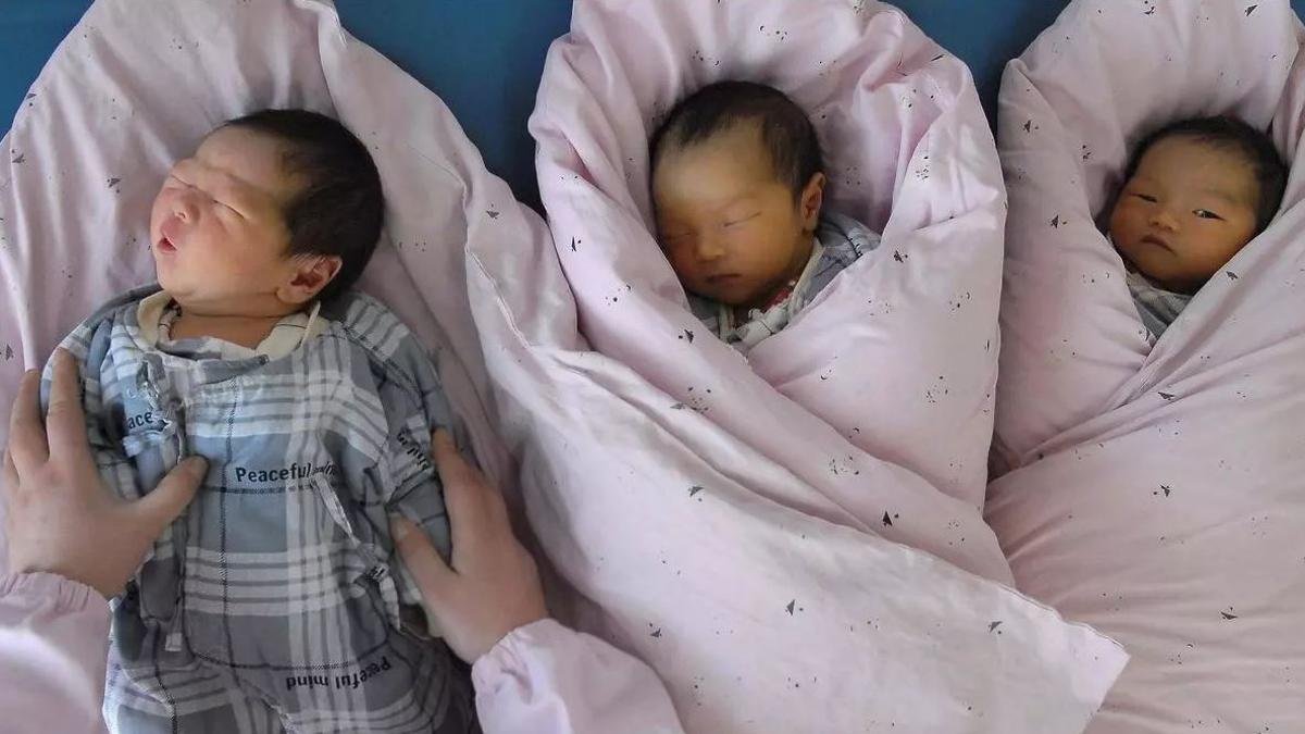 Bebés en una maternidad de un hospital.