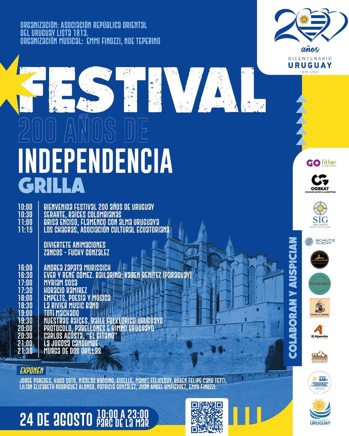 Cartel promocional del festival del bicentenario de la independencia de Uruguay